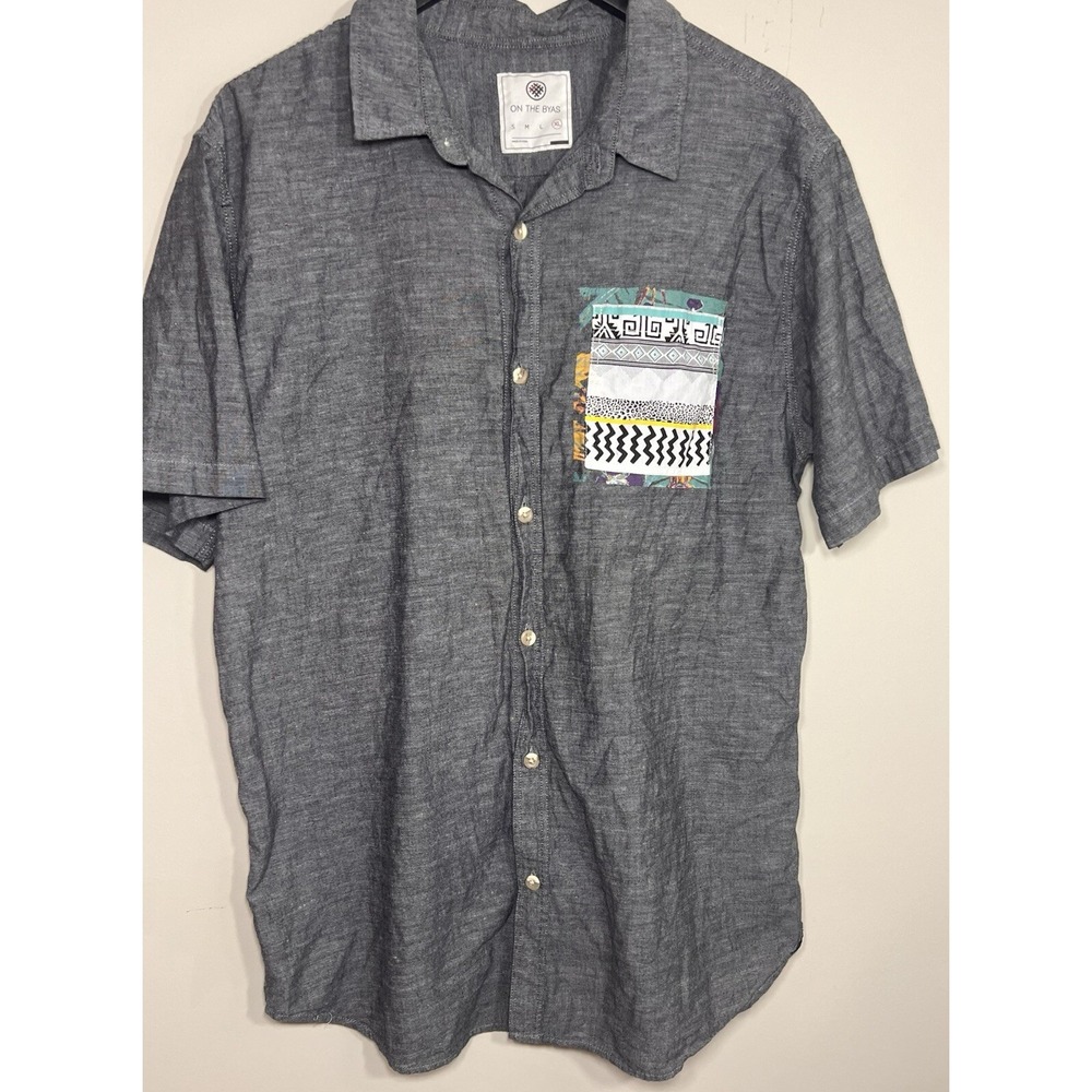 XL On the Byas Button up men's shirt Western Aztec Pocket Art to Wear Y2K